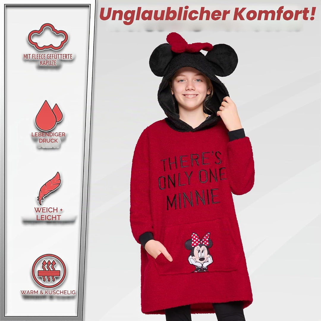 Disney Hoodie Decke Mädchen, Kuscheldecke mit Ärmeln, Fleece Kapuzenpullover, Hoodie Mädchen Geschen