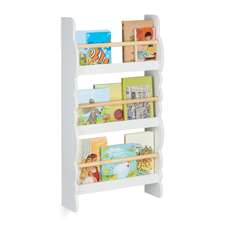 Relaxdays Bücherregal Wolke, 3 Fächer, Kinderbücherregal Wand, HxBxT: 80 x 42,5 x 14 cm, Wolkenregal