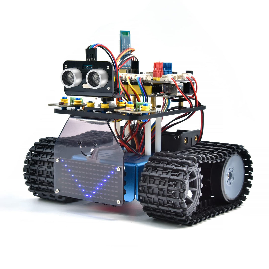 KEYESTUDIO Robot Tank Kit kompatibel mit Arduino IDE, elektronisch programmierbarer STEM-Roboter-DIY