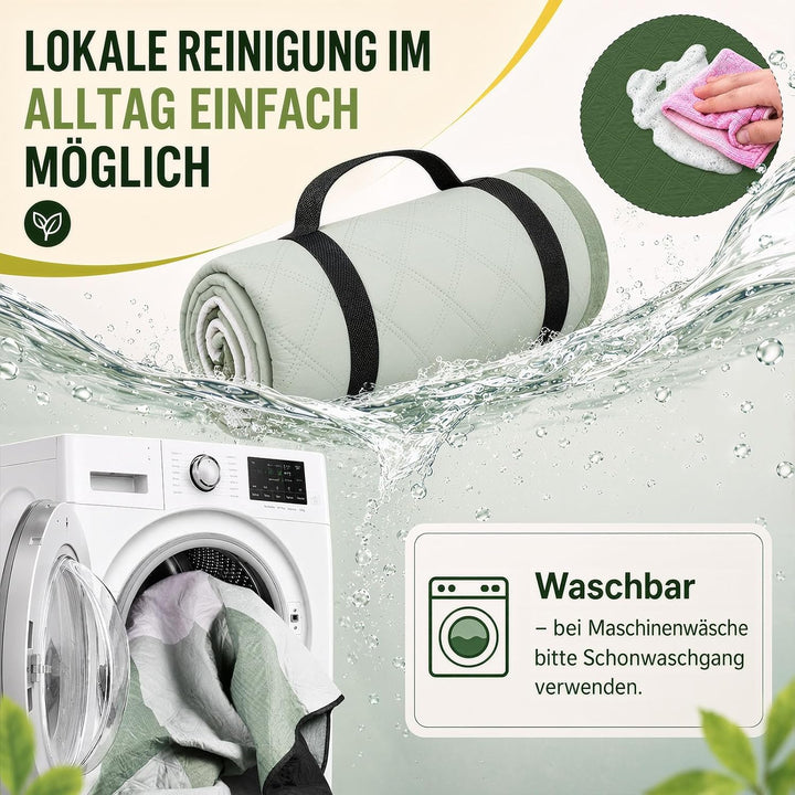 Picknickdecke XXL 200×200 cm Faltbar Stranddecke mit Tragegriff