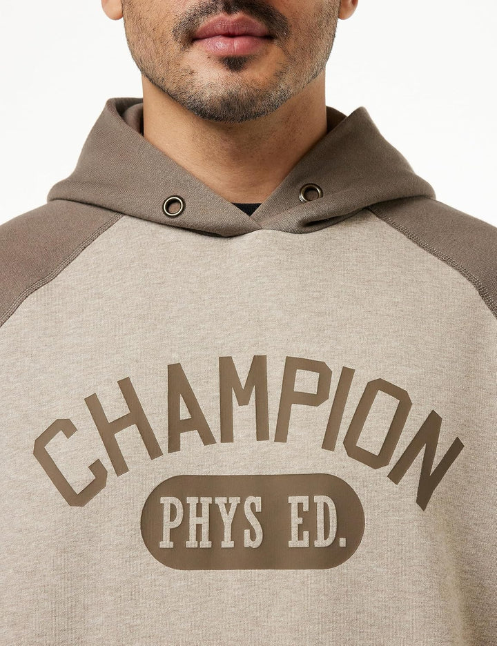 Champion Herren Legacy Athletics-Poly-Fleece Hooded Sweatshirt S Marrone Funghi Melange/Cioccolato,