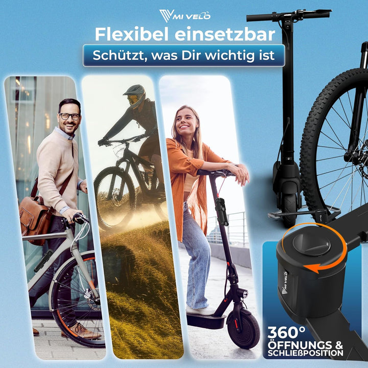 MIVELO Fahrradschloss Faltschloss hohe Sicherheit 85cm lang I Fahrrad Schloss mit Schlüssel inkl. Ha