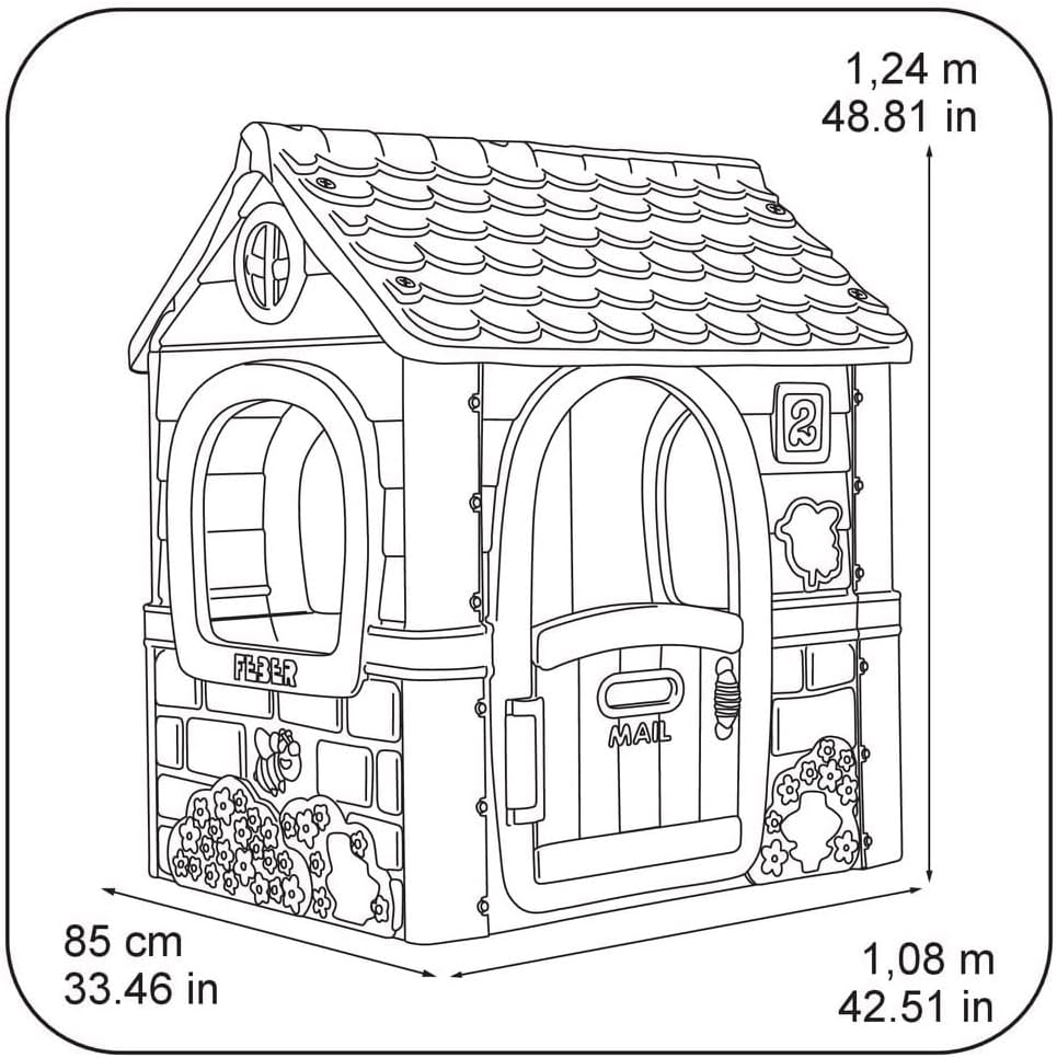 FEBER- Multi-Aktivitätshaus 6in1, Kinderhaus mit 6 Aktivitäten, Bowling, Schläger, Ballspiele, Fussb