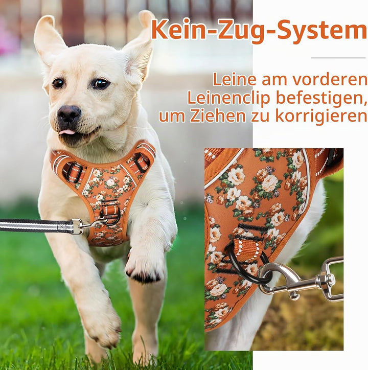 HEELE Hundegeschirr, Hundegeschirre mittelgrosse Hunde mit Griff reflektierendes Hundegeschirr gepol