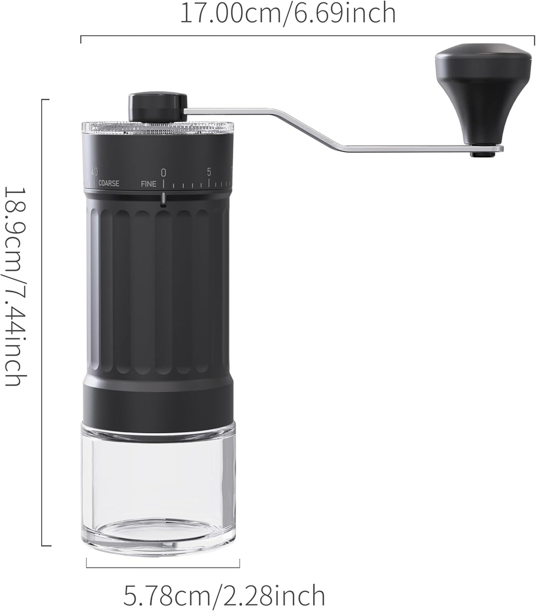OrkeyDolk® Externer, verstellbarer manueller Kaffeemühle mit hochpräzisem, zeitgemässem Kegelmahlwer