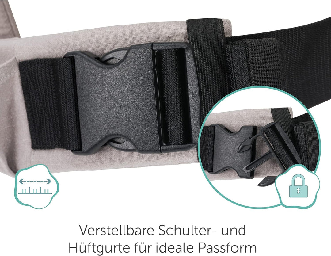 Fillikid Babytrage Natural - Kindertrage aus Baumwolle und Brennesselfaser Stoff, multifunktionale T