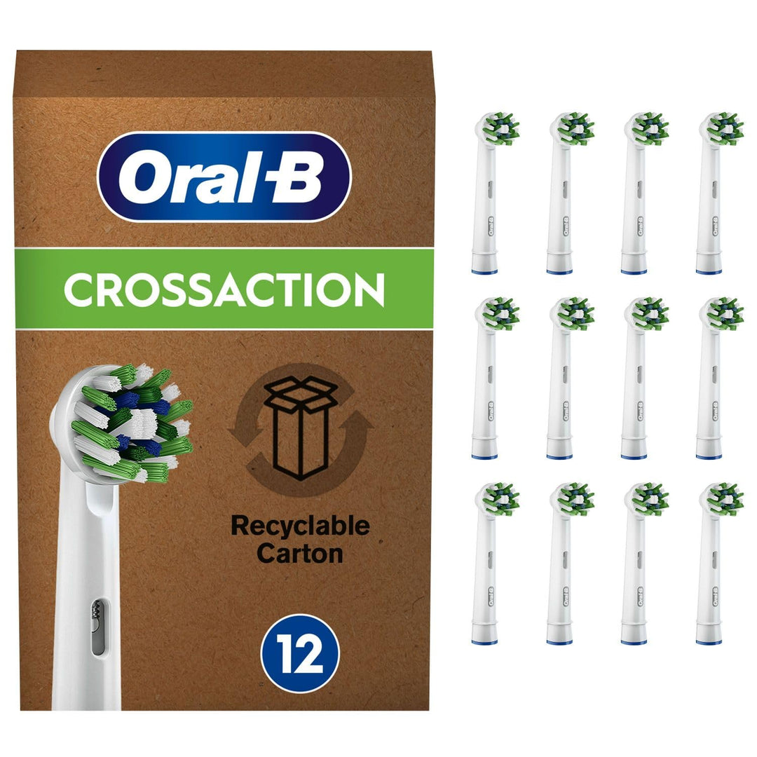 Oral-B CrossAction Aufsteckbürsten für elektrische Zahnbürste, 12 Stück, ganzheitliche Mundreinigung