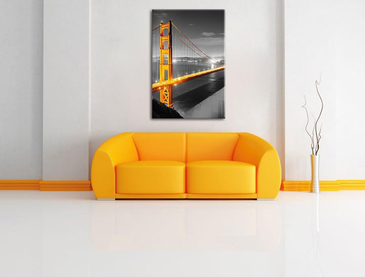 Pixxprint riesige Golden Gate Bridge als Leinwandbild/Grösse: 100x70 / Wandbild/Kunstdruck/fertig be