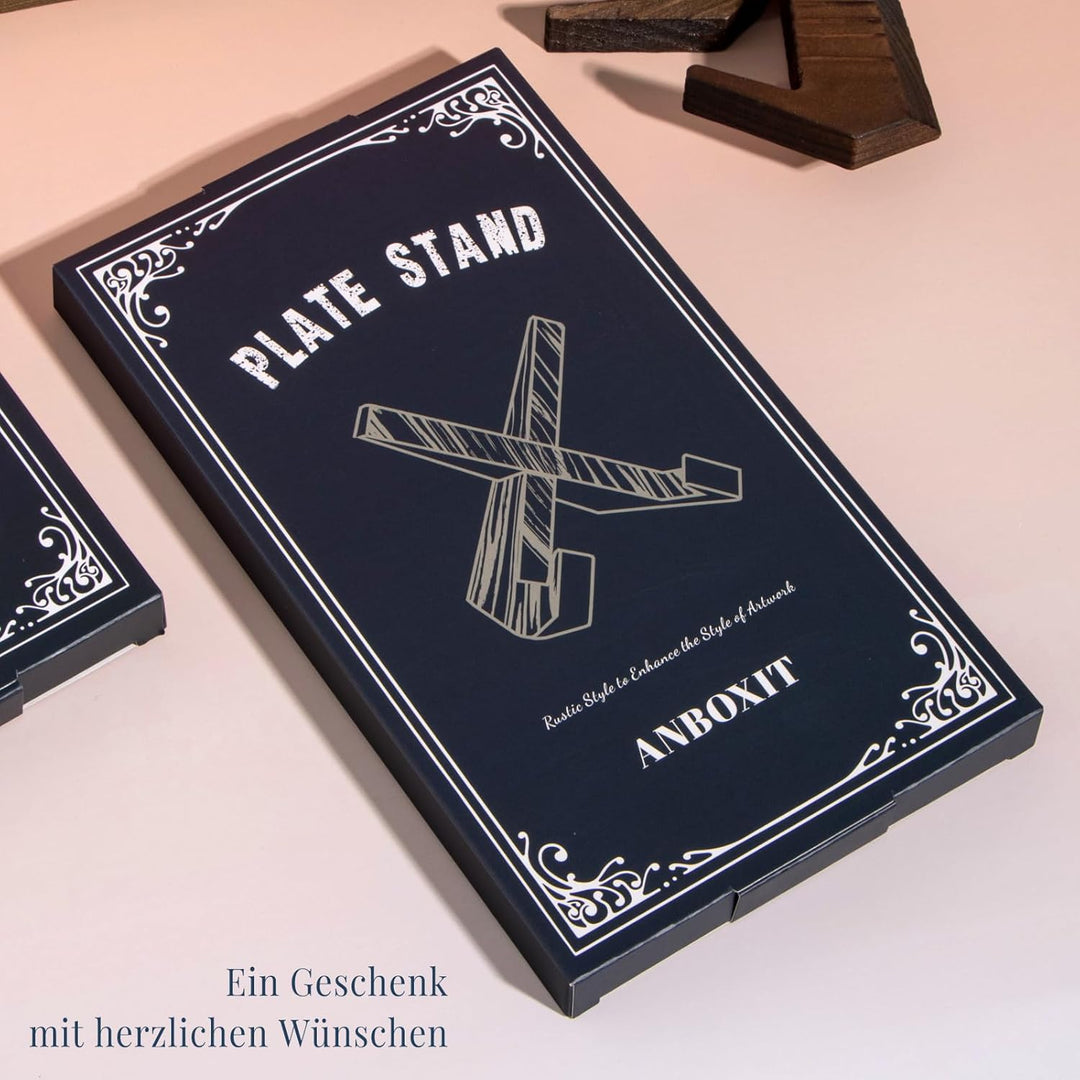 ANBOXIT Tellerständer zur Aufsteller - 16,6 CM 3 Stück Tellerhalter, Hölzern Teller Ständer, Bilderr