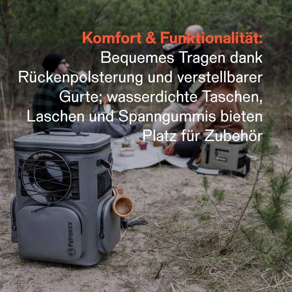 Petromax Kühlrucksack | 8 Tage Passive Kühlung ohne Strom (192 Stunden) | Rückenpolsterung | stabil