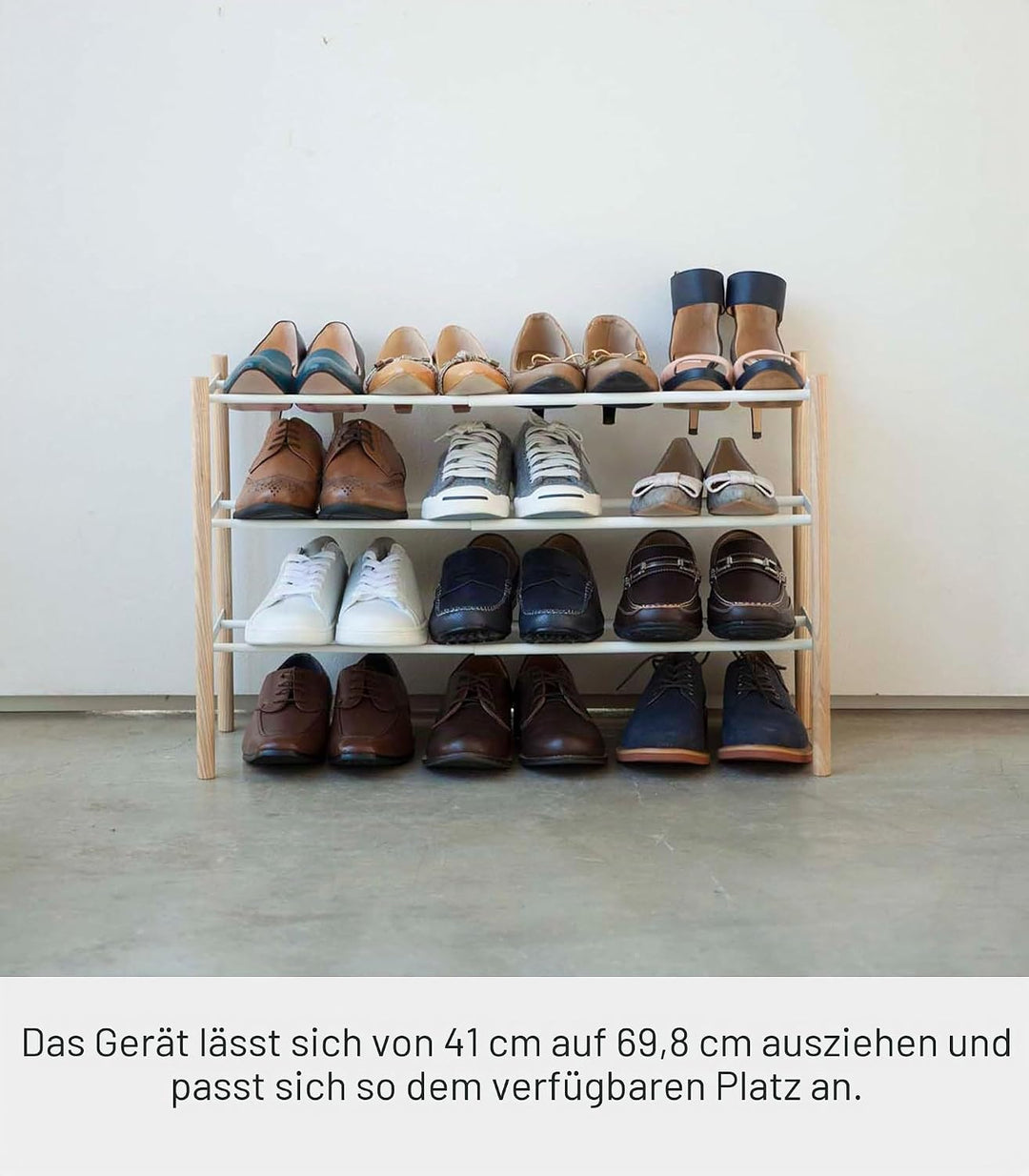 Expand. Shoe Rack - Plain - white Weiss, Weiss