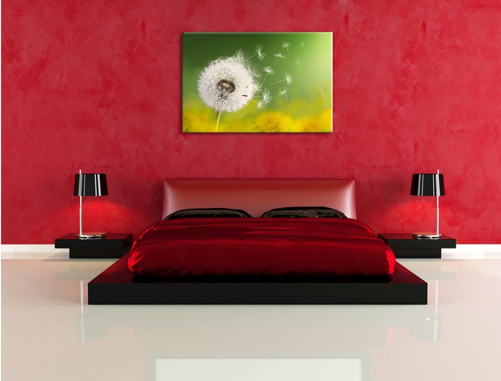 Löwenzahn Samen, Format: 100x70 auf Leinwand, XXL riesige Bilder fertig gerahmt mit Keilrahmen, Kuns