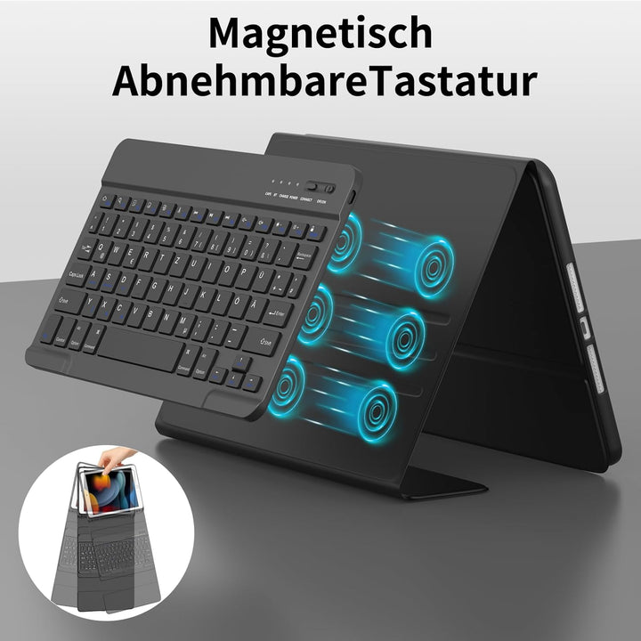 TQQ Tastatur Hülle für iPad 10.2 Zoll (9/8/7 Generation), für iPad Air 3rd und iPad Pro 10.5, Wieder