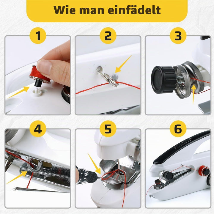 Handnähmaschine, Tragbare Mini-Nähmaschine, Kabellose Tragbare Elektrische Handnähmaschine Mit Nähzu