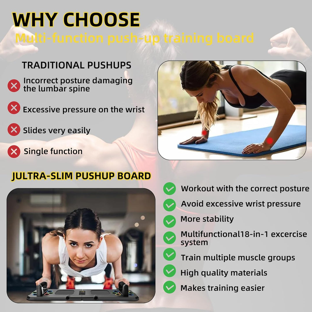 Liegestütze Brett 24 in 1 Push Up Board, Faltbares Multifunktions Liegestütz Liegestützbrett Bar Hom