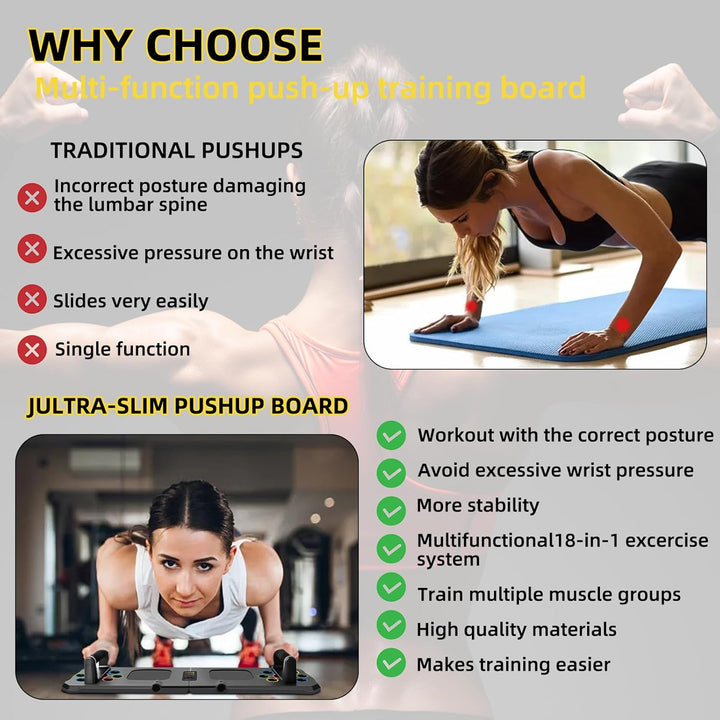 Liegestütze Brett 24 in 1 Push Up Board, Faltbares Multifunktions Liegestütz Liegestützbrett Bar Hom