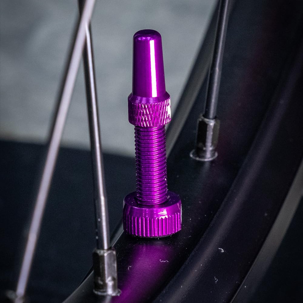 Muc-Off Unisex V2 Presta Tubeless Ventile, Lila, 60mm Violett 60mm, Violett 60mm