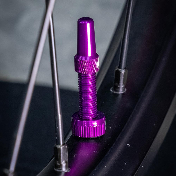 Muc-Off Unisex V2 Presta Tubeless Ventile, Lila, 60mm Violett 60mm, Violett 60mm