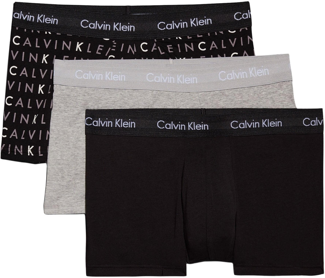 Calvin Klein Herren 3er Pack Boxershorts Low Rise Trunks Unterwäsche L Mehrfarbig (Black/Grey Heathe