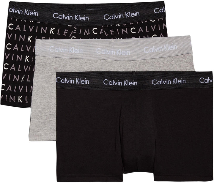 Calvin Klein Herren 3er Pack Boxershorts Low Rise Trunks Unterwäsche L Mehrfarbig (Black/Grey Heathe