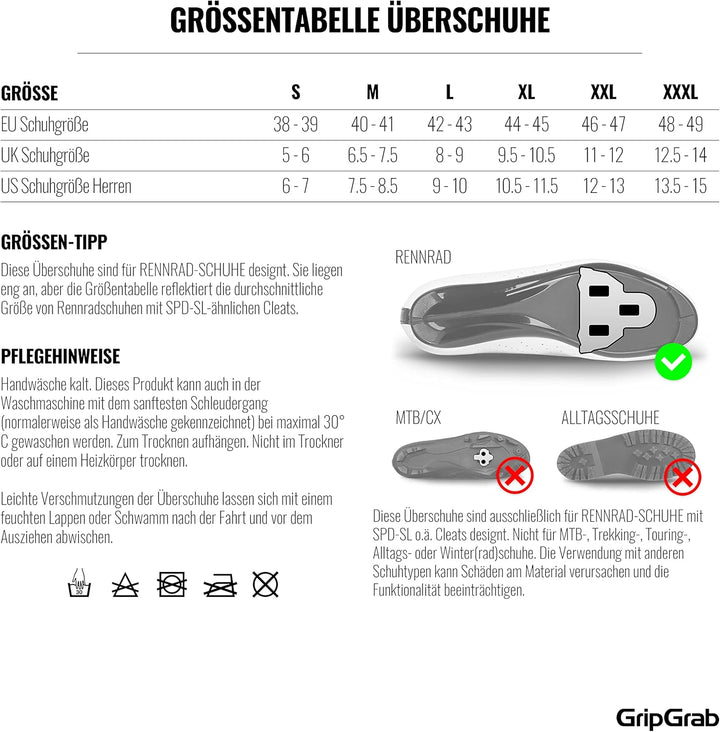 GripGrab AquaShield High Cut Profi Rennrad Regenschutz Überschuhe Reissverschlusslose Lange Aero Rad