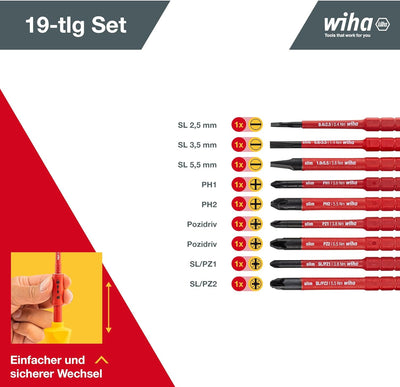 Wiha Drehmoment Schlüssel Schraubendreher Set TorqueVario-S electric (40674) gemischt 14tlg. | 0,8-5