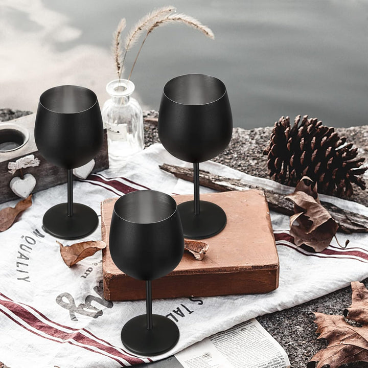 Livole Rotweingläser Set, 18Oz 550ml Weingläser aus Edelstahl, Champagner Gläser, Pokale Gross Bauch