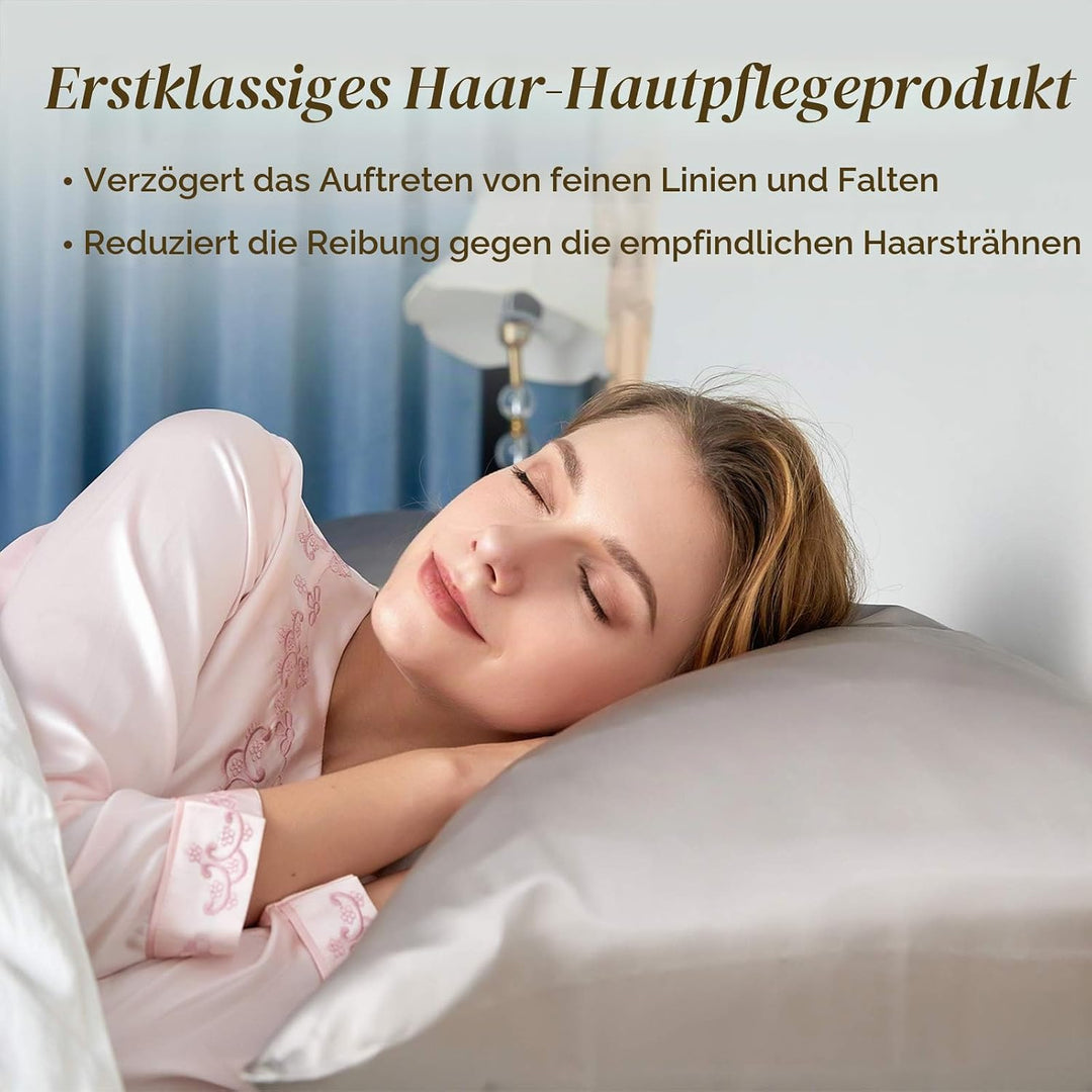 Ethlomoer Kissenbezug aus natürlicher Reiner Seide für Haar und Haut, beidseitig 19 Momme, 600 Faden