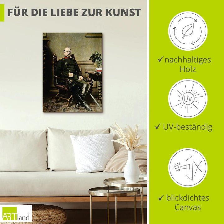 ARTland Leinwandbilder Wandbild Bild auf Leinwand 45 x 60 cm Wanddeko Schreibtisch Blumen Arrangemen