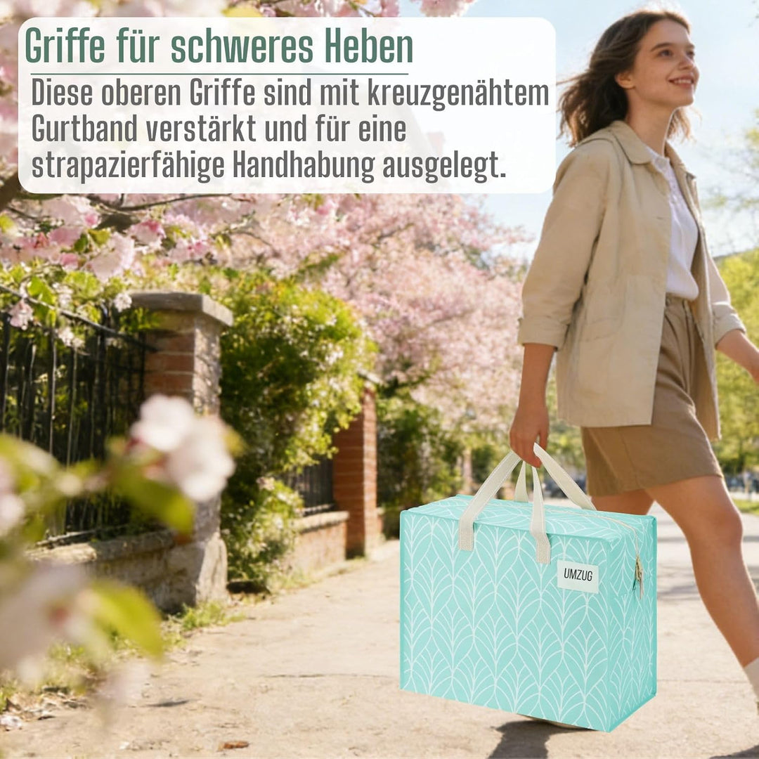 VENO 4 Stück Aufbewahrungstasche mit starke Griffe und Reissverschlüssen für Umzug, Camping, Kleider