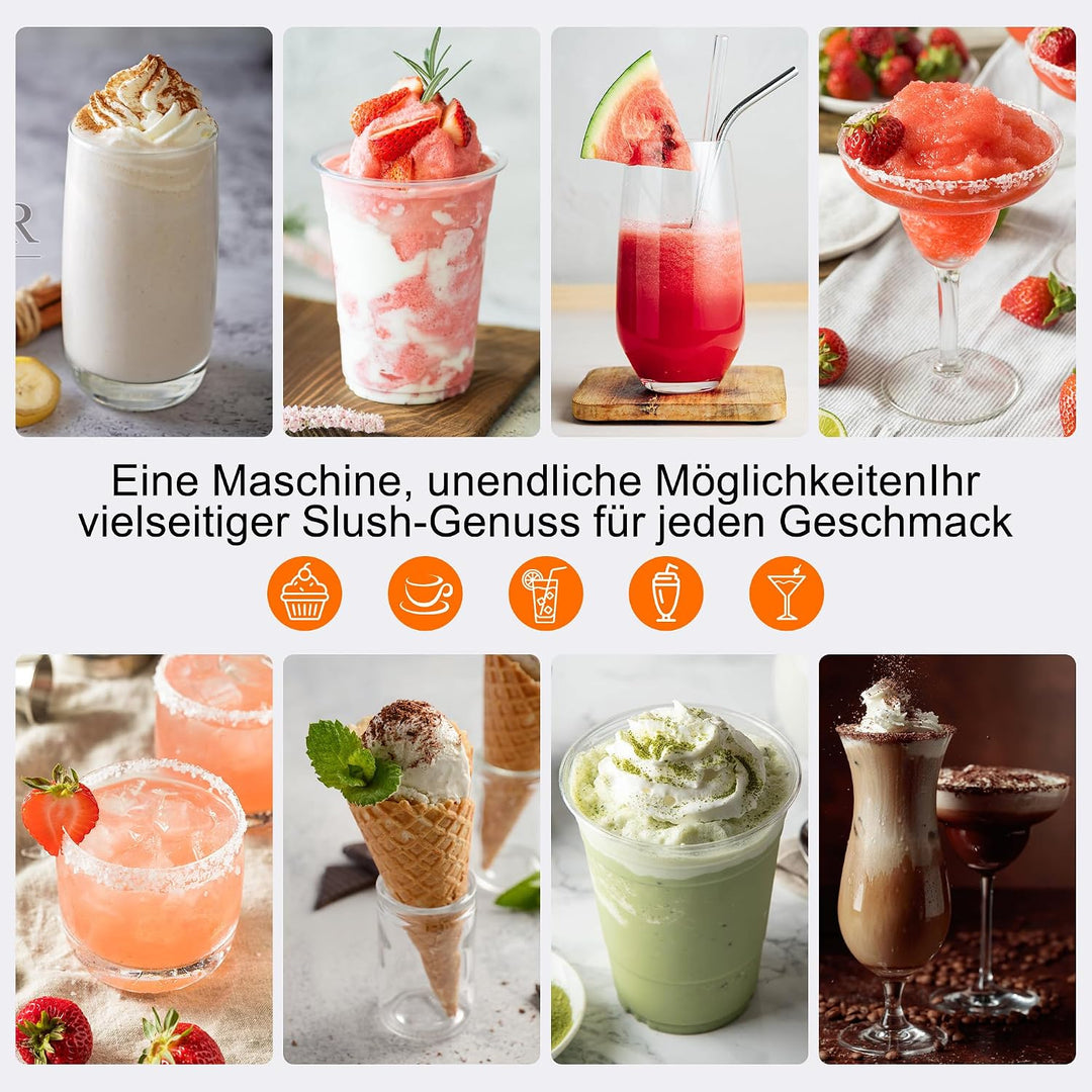 Goldtouch Slush Maschine,2L Slusheis Maschine,für 5 Funktionen：Eiscreme、Milchshake、Margaritas、Kaffee