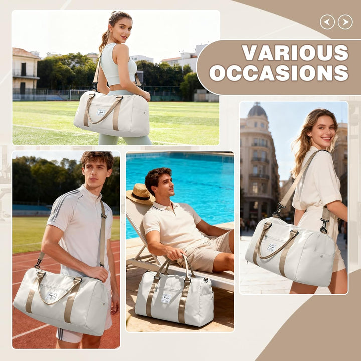 WEPLAN Sport Duffel Bag Damen Herren Sporttasche mit Schuhfach & Nassfach Reisetasche Handgepäck Tas