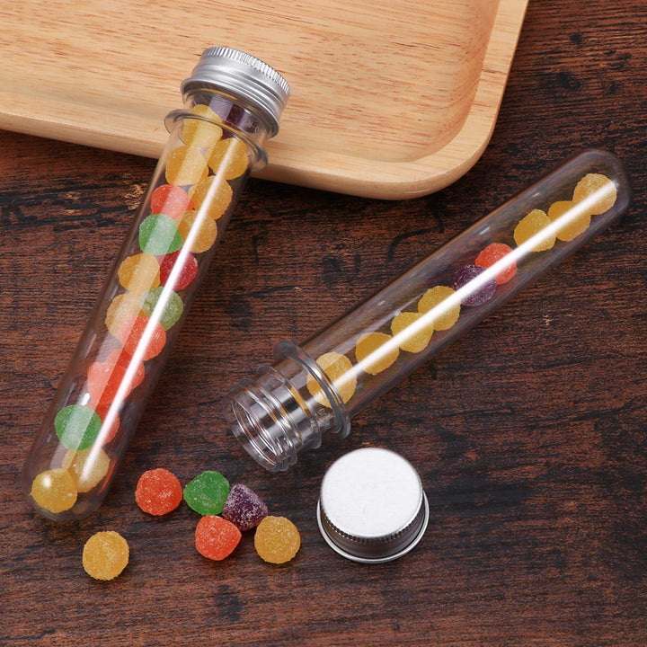 Ueetek 20 Stück Reagenzgläser 40 ml mit Schraubkappen aus Kunststoff (transparent)