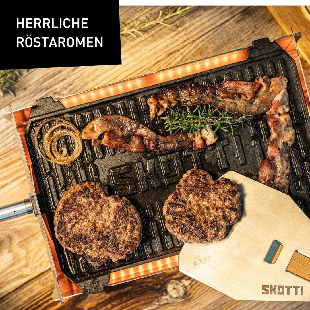 SKOTTI Kast, Gusseiserne Grillplatte für SKOTTI Grill, Plancha, Griddle, Sehr massives Material, für