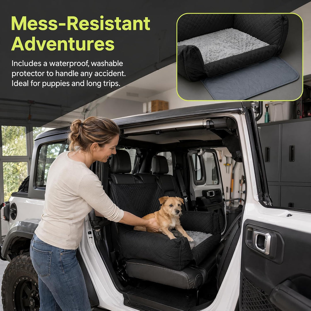 Hunde Autositz für Grosse Hunde Hundesitz Auto Rückbank 90x56x48cm mit Sicherheitsgurten Waschbarer