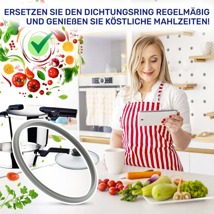 MONTERAL Dichtung für Schnellkochtopf – Durchmesser Ø 22 cm - 038-667-00-205/0 3866700205 für Fissle