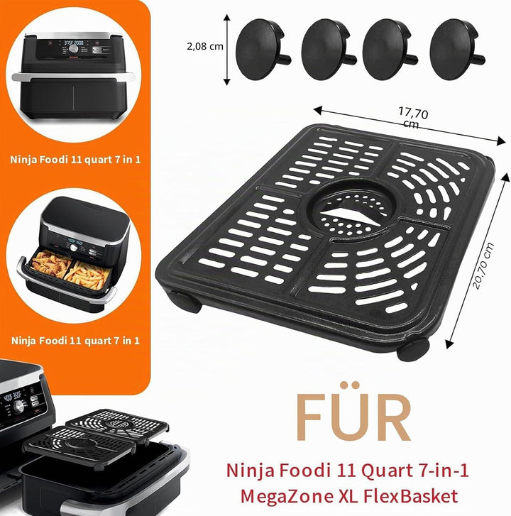 GXF Air Fryer Ersatzteile für Ninja Foodi AF500UK 10,4 l 7-in-1 FlexDrawer Dual Zone grosse Schublad