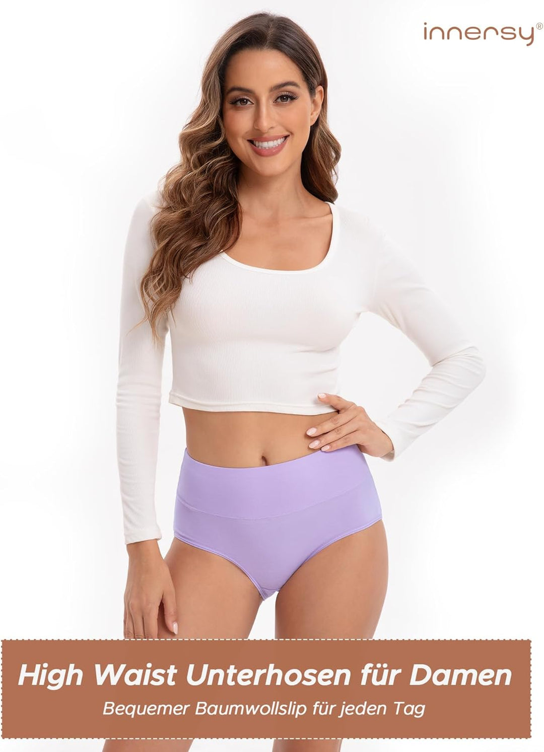 INNERSY Unterhosen Damen Baumwolle Stretch Slips Hohe Taille Weiche Unterwäsche Frauen 5er Pack S Fr