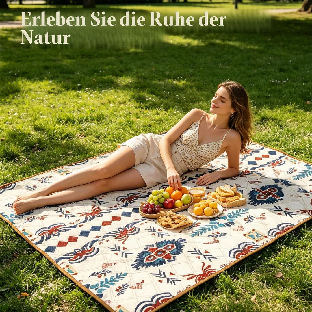 Picknickdecke, wasserdichte Stranddecke, Hautfreundlich, Formaldehydfrei, Kratzfest, Picknickdecke W