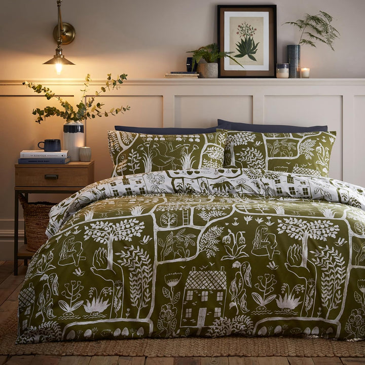furn. Frida Bettbezug-Set Doppelbett Moos, Doppelbett Moos
