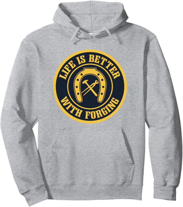 Leben mit Schmieden Ironischer Spruch Beschlagen von Pferden Pullover Hoodie