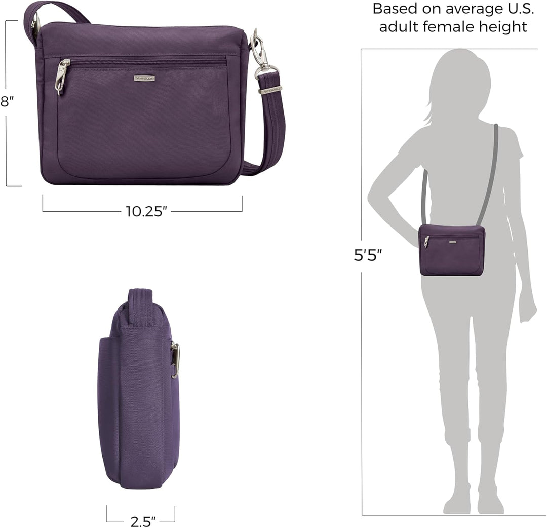 Travelon Damen Anti-theft Classic Small E/W Crossbody Bag Umhängetasche Einheitsgrösse Violett, Einh