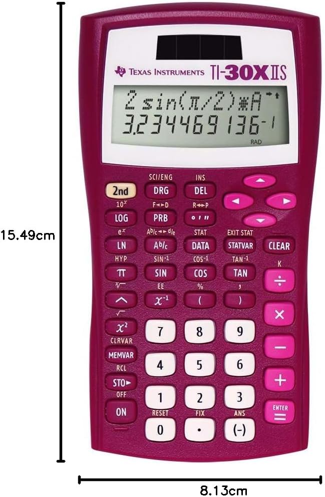 Texas Instruments TI-30X IIS 2-Line Scientific Calculator, Rasberry by Texas Instruments Raspberry S