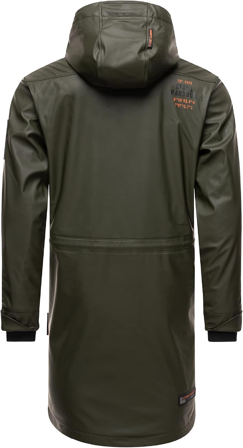 STONE HARBOUR Warmer Regenponcho gefütterter Regenmantel wasserdicht mit innenliegendem Tragegurt un