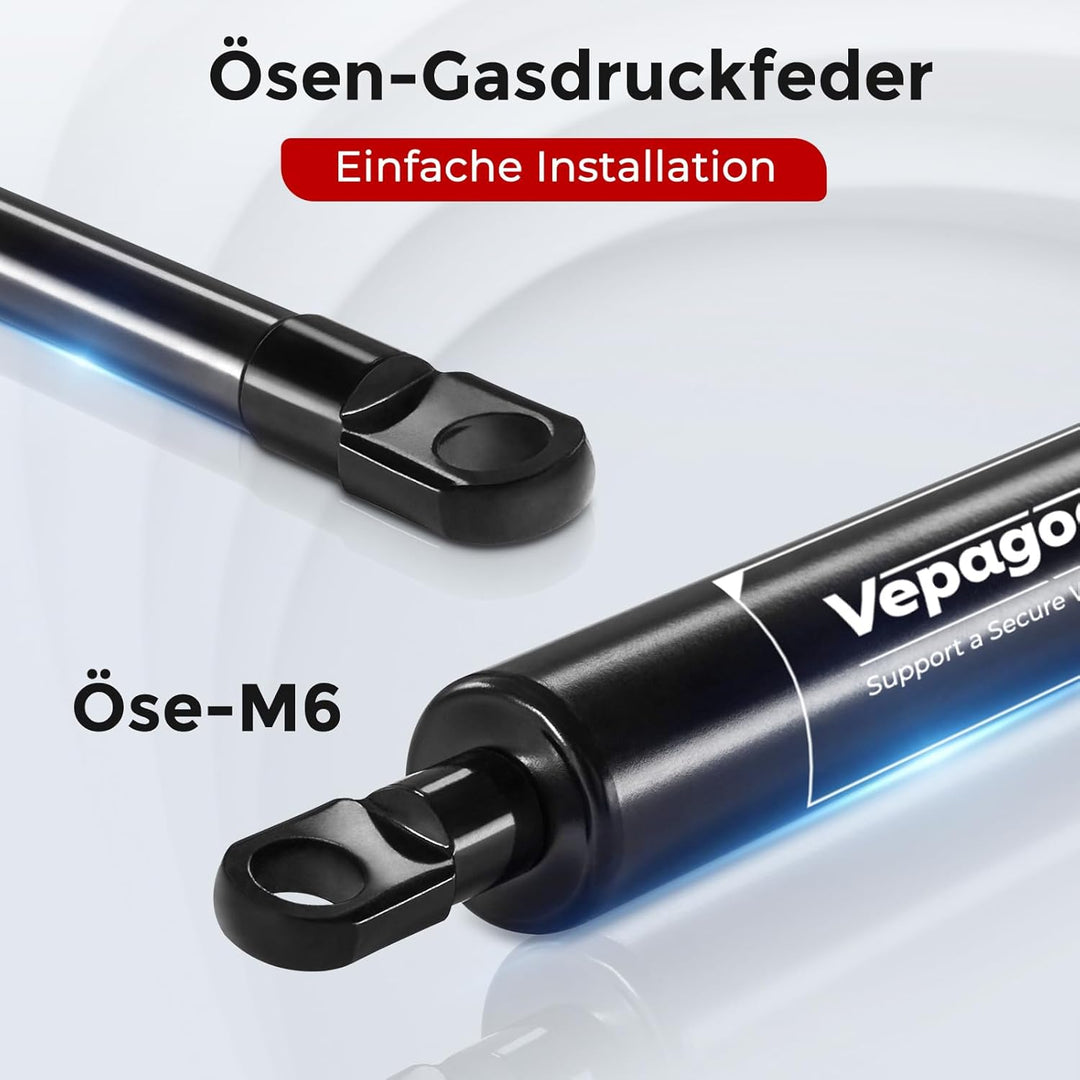 Vepagoo 550mm 200N Gasdruckdämpfer Gasdruckfeder, 20kg Gasfeder für Bettkasten, Türen, Bodenluken, S
