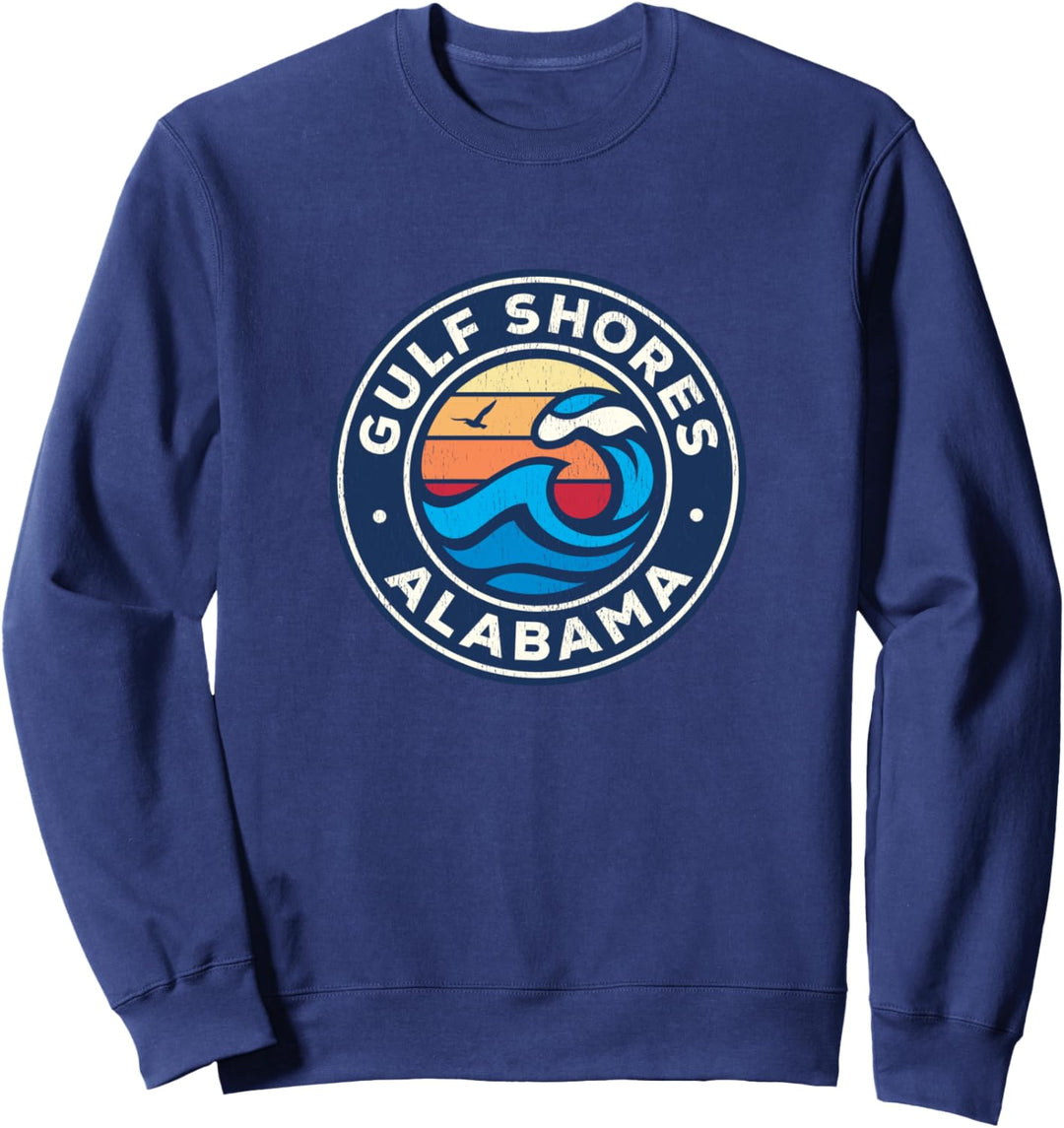 Gulf Shores Alabama AL Vintage-Design mit nautischen Wellen Sweatshirt