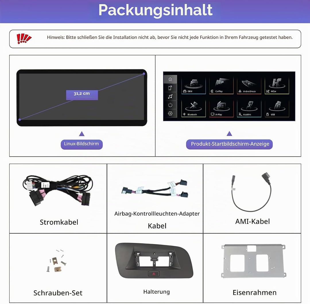 Road Top 12,3 Zoll Autoradio Drahtlos CarPlay Touchscreen für Audi Q5 2009-2017 Jahr mit 2GMMI, Auto