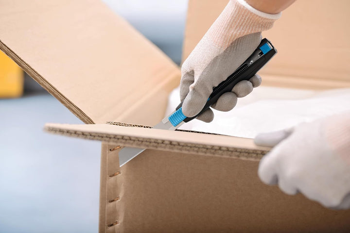 MARTOR Sicherheitsmesser mit Klingeneinzug, SECUNORM 380, Profi Cuttermesser, Lange Klinge, Rechts-