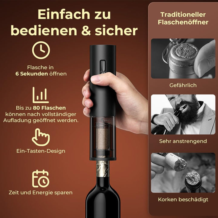 GHB Electric Bottle Opener Nero USB, Nero USB