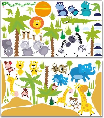 Wandkings Safari Wandsticker Megapack Set, 74 Aufkleber, Gesamtfläche 260 x 70 cm